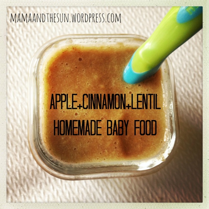 homemade baby food_apple lentil