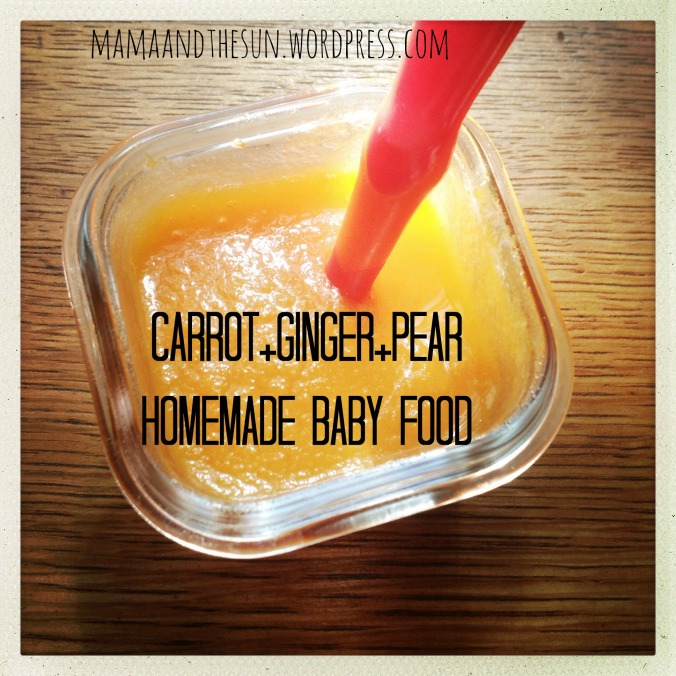 homemade baby food_carrot ginger pear